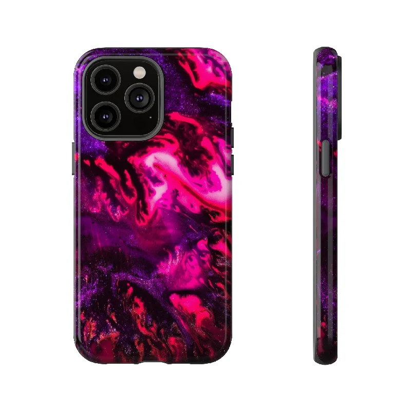 Deep Pink Galaxy Ink Art - Protective Phone Case