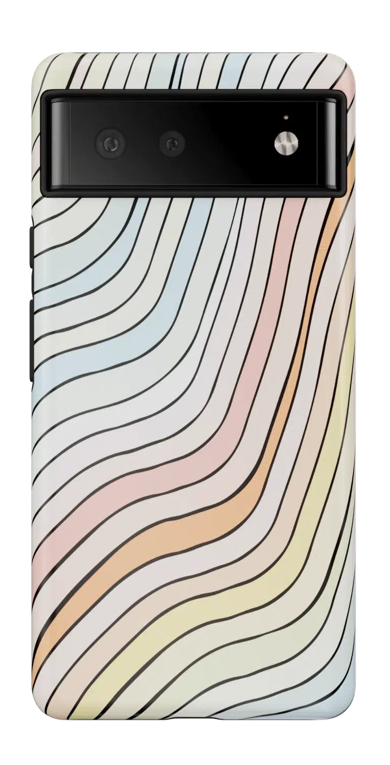 Ride The Wave | Pastel Rainbow Lined Google Pixel Case