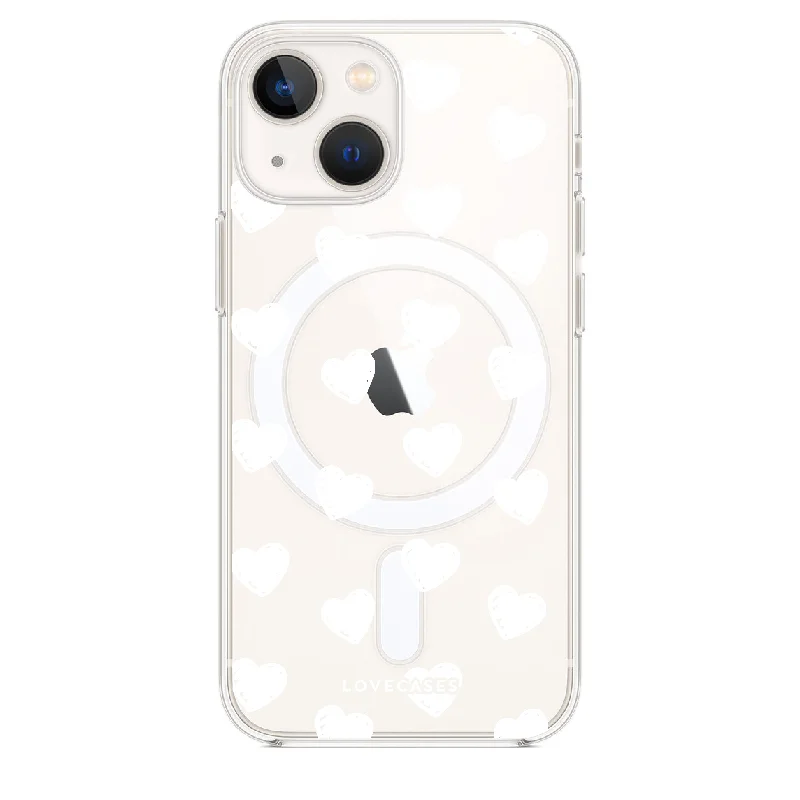 White Hearts Clear Tough Case