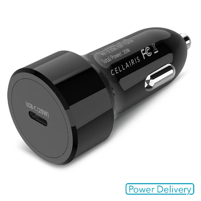 Car Charger - Single USB-C 20W Black Power