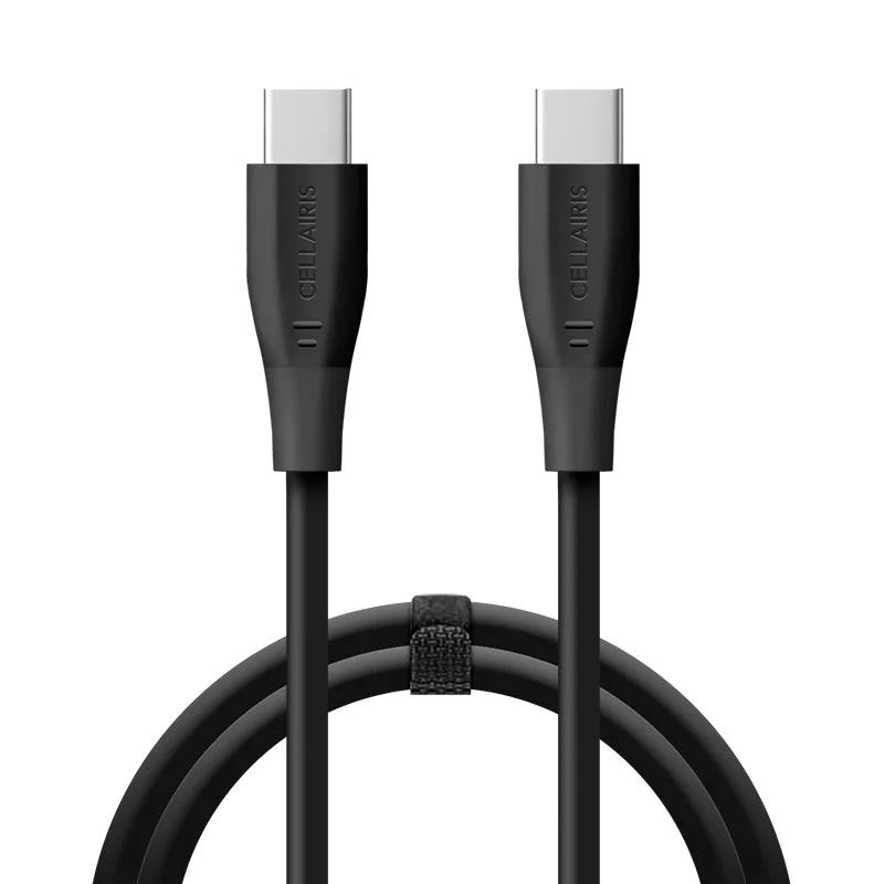 Charge Cable - 3FT USB-C to USB-C 60W TPE Black Cables