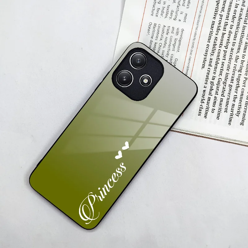 Customize Name Gradient Glass Case Cover Mint Green For Redmi/Xiaomi