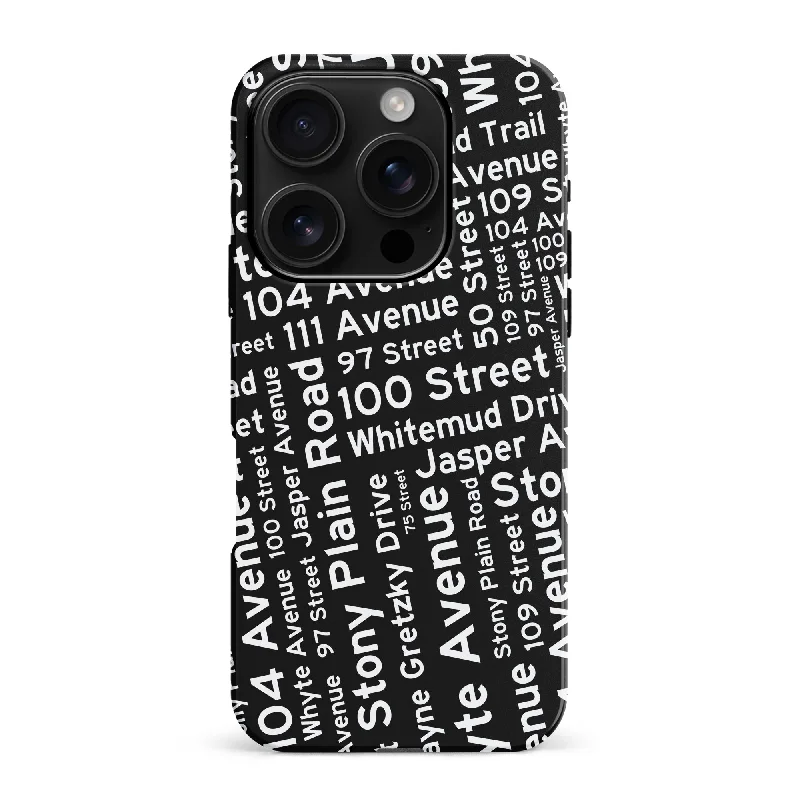 Edmonton Street Names Canadiana Phone Case - Black