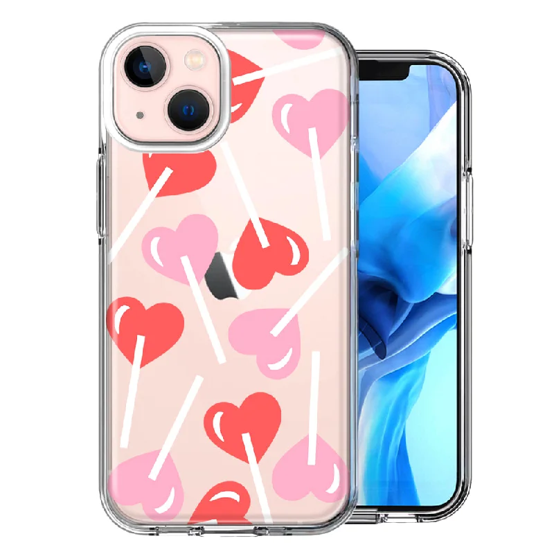 For Apple iPhone 15 Heart Suckers Lollipop Valentines Day Candy Lovers Case Cover