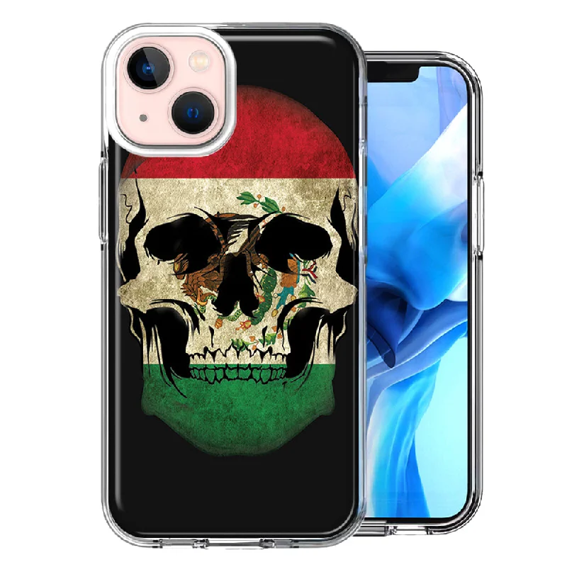 For Apple iPhone 15 Mexico Flag Skull Case Cover