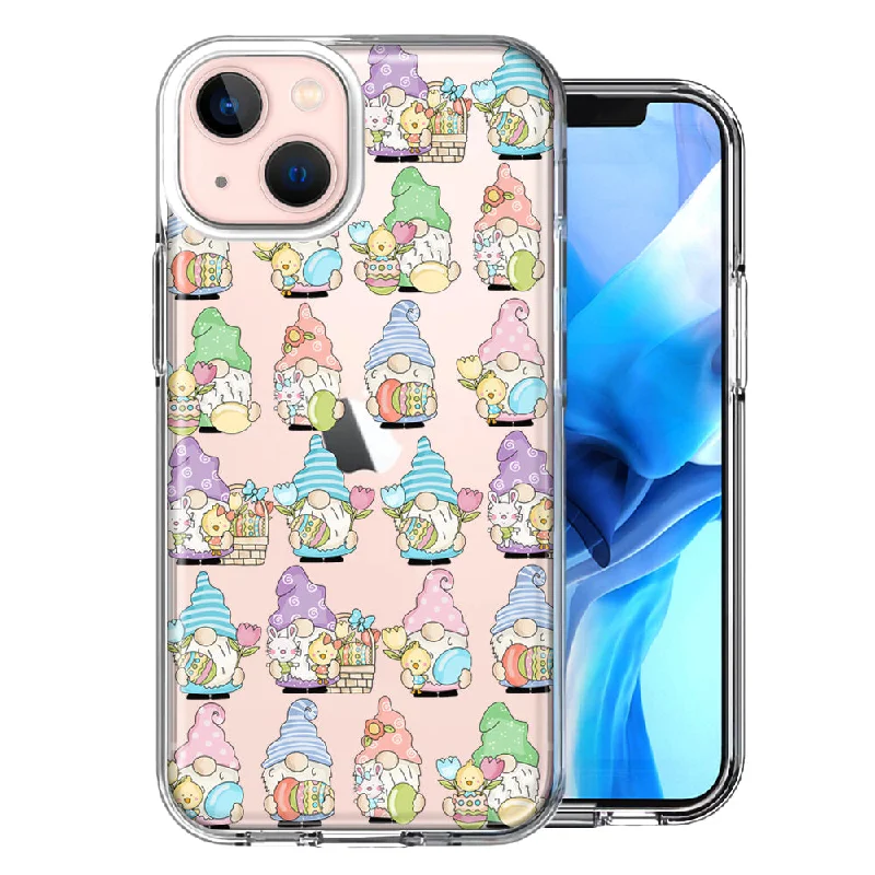 For Apple iPhone 15 Pastel Easter Cute Gnomes Spring Flowers Eggs Holiday Seasonal Case Cover