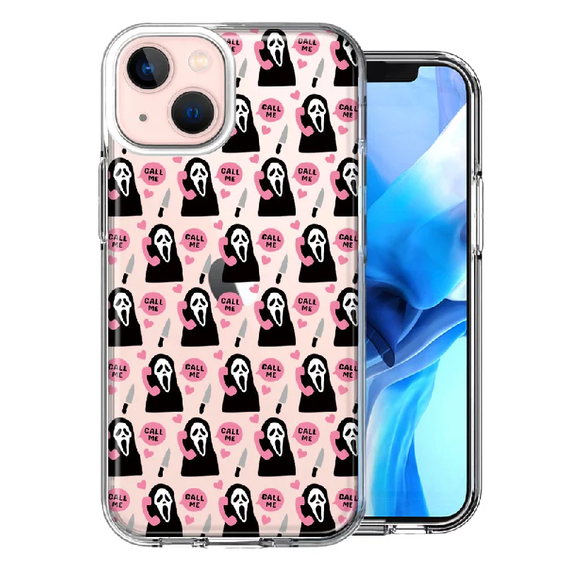 For Apple iPhone 15 Pink Horror Valentine Character Ghostface Boyfriend Call Me Hearts Case Cover