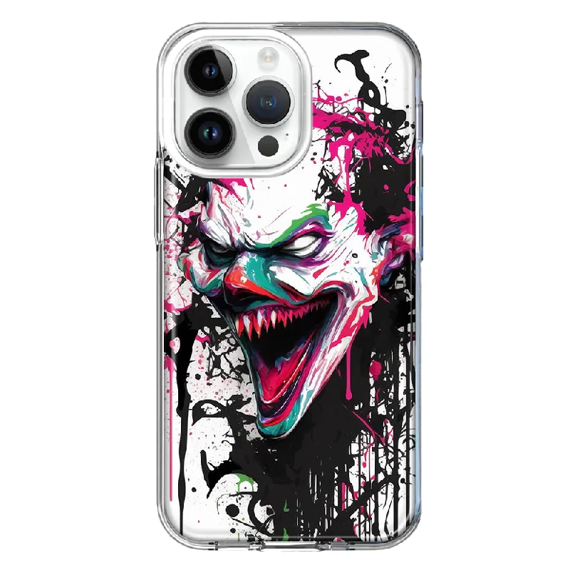 For Apple iPhone 15 Pro Evil Joker Face Painting Graffiti Design Hybrid Protective Phone Case Cover