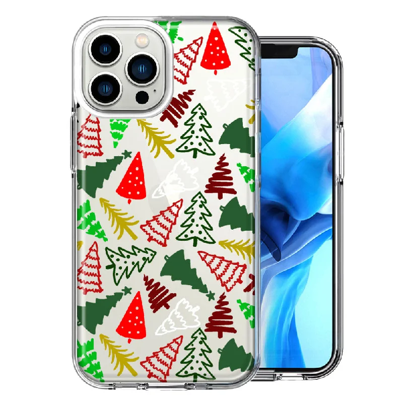 For Apple iPhone 15 Pro Max Christmas Trees Holiday Festive Winter By BillyElleCo Double Layer Phone Case Cover