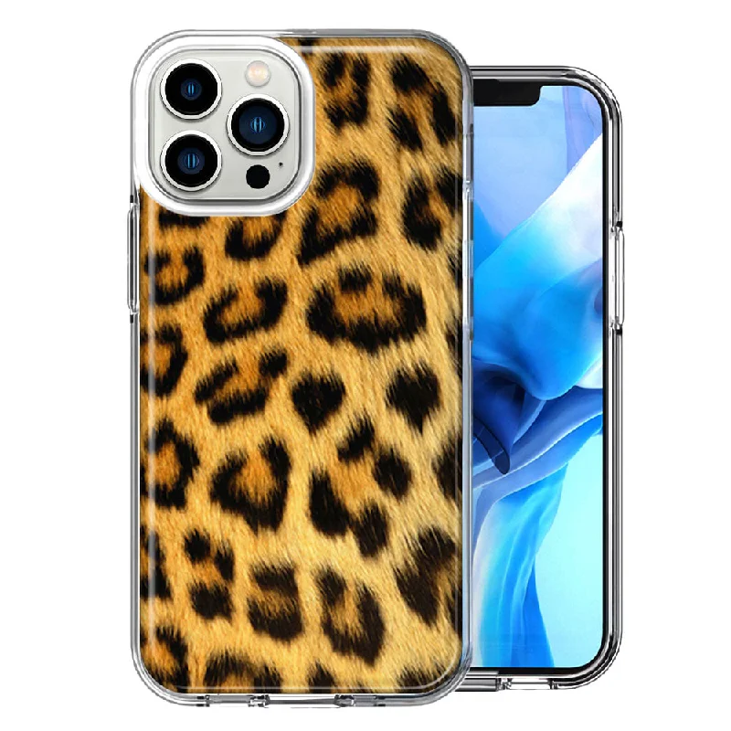 For Apple iPhone 15 Pro Max Classic Leopard Double Layer Phone Case Cover