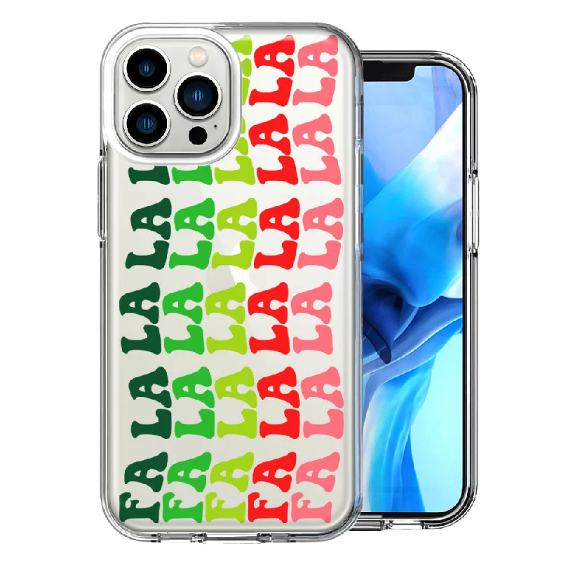 For Apple iPhone 15 Pro Max Deck The Halls Christmas Carol Falala Festive Lyric Vintage 70s Letters Double Layer Phone Case Cover