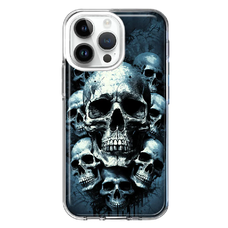 For Apple iPhone 15 Pro Max Graveyard Death Dream Skulls Double Layer Phone Case Cover