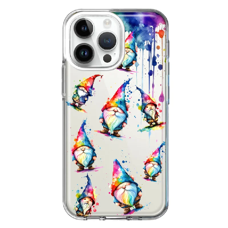 For Apple iPhone 15 Pro Max Neon Water Painting Colorful Splash Gnomes Hybrid Protective Phone Case Cover