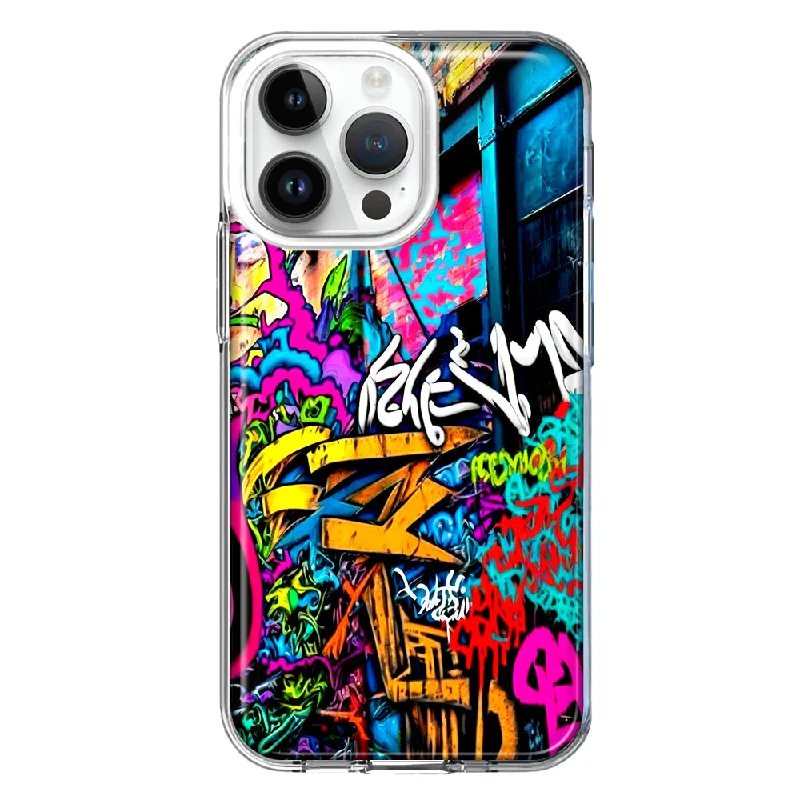 For Apple iPhone 15 Pro Max Urban Graffiti Street Art Painting Design Hybrid Protective Phone Case Cover