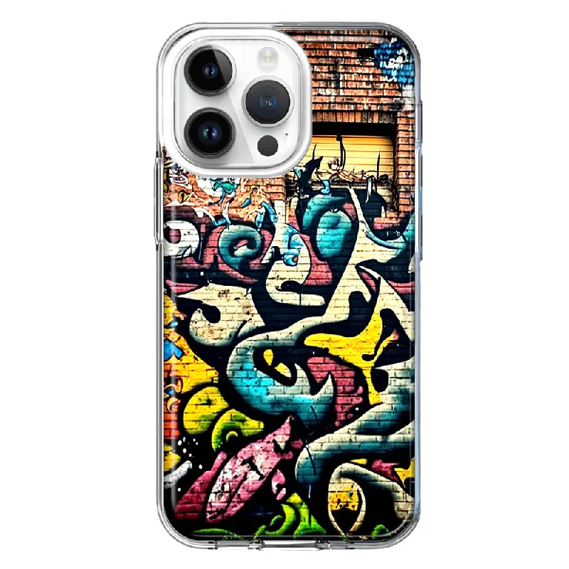 For Apple iPhone 15 Pro Urban Graffiti Wall Art Painting Design Hybrid Protective Phone Case Cover