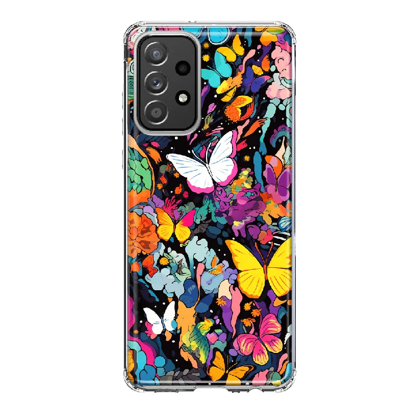 For Samsung Galaxy A33 Psychedelic Trippy Butterflies Pop Art Design Hybrid Protective Phone Case Cover