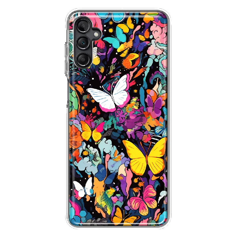 For Samsung Galaxy A54 5G Psychedelic Trippy Butterflies Pop Art Design Hybrid Protective Phone Case Cover