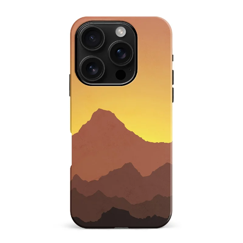 Mountains Silhouettes Phone Case in Orange