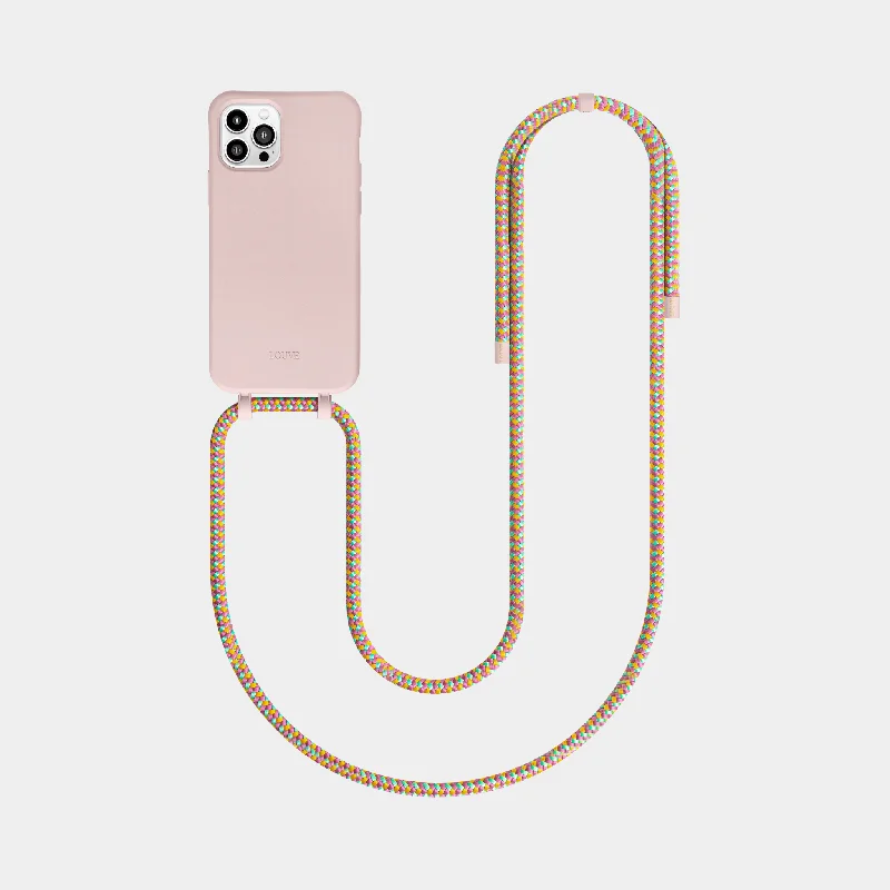 Pink Phone Case + Boho Crossbody Strap