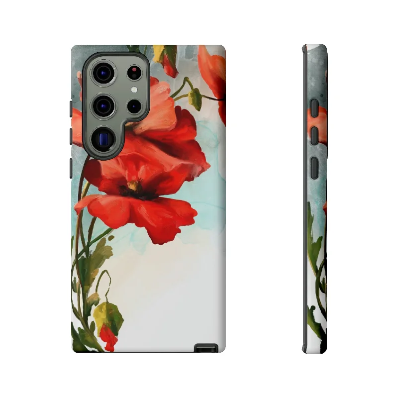 Poppy Flower Drawing Android Case - Protective Phone Case