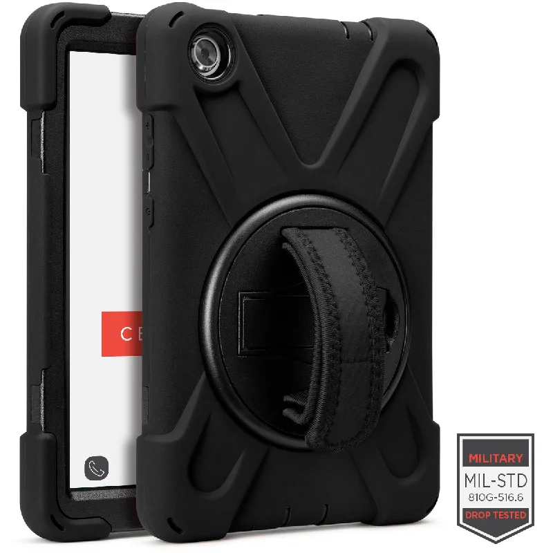 Rapture Rugged - Lenovo Tab M8 HD TB-8505 w/ Kickstand & Hand Strap Black Tablet Cases