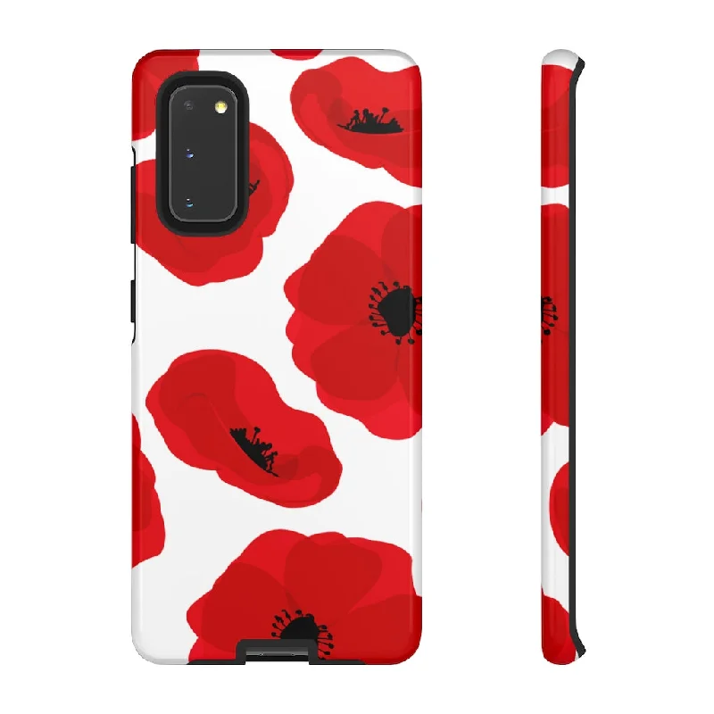 Red poppies on white Samsung Case (Protective)