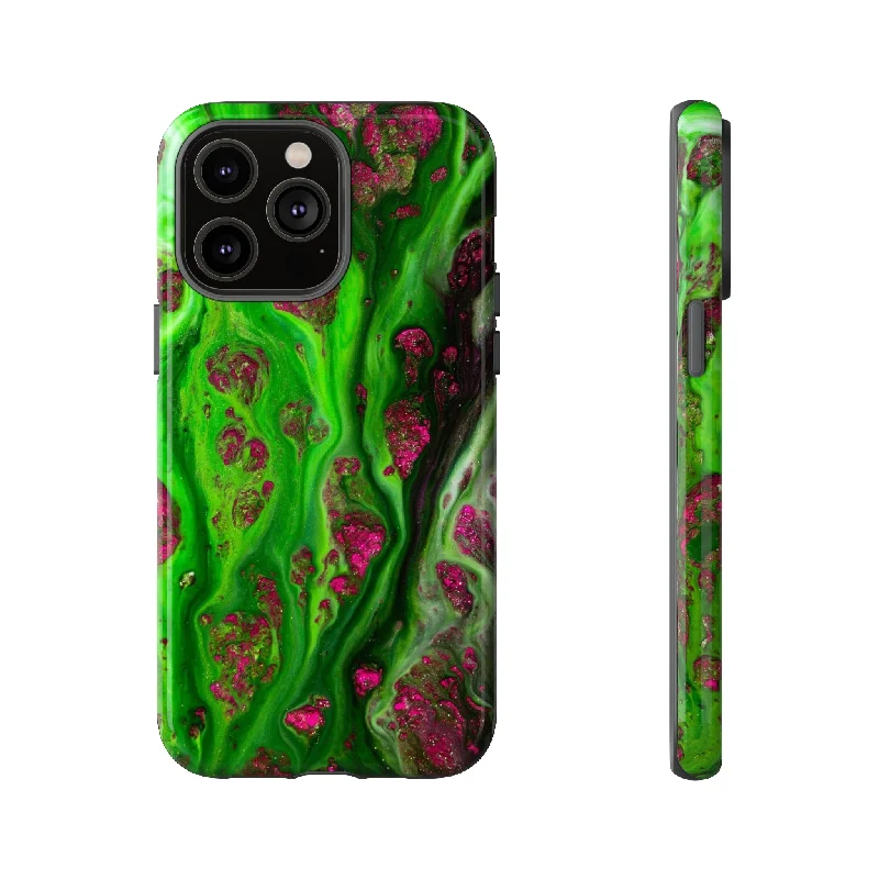 Toxic Green Ink Art - Protective Phone Case