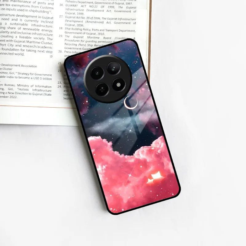 Aesthetic Cloud Glass Case Cover For Realme/Narzo