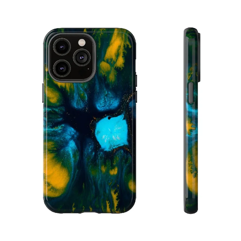 Blue Flower Ink Art - Protective Phone Case