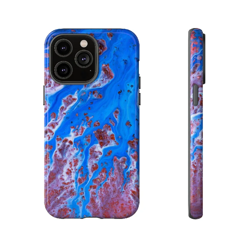 Bright Blue Ink Art - Protective Phone Case