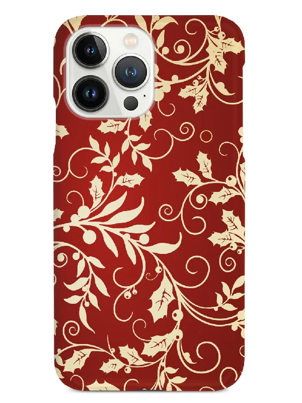 Elegant Christmas Leaves - White Case