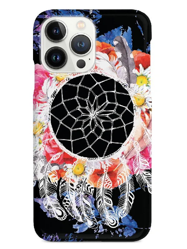 Floral Boho Style Dreamcatcher - Black Case