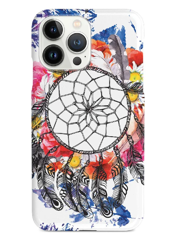 Floral Boho Style Dreamcatcher - White Case