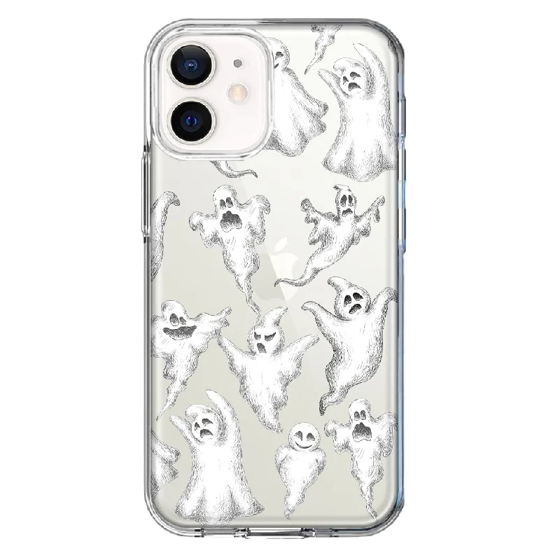 For Apple iPhone 11 Cute Halloween Spooky Floating Ghosts Horror Scary Design Hybrid Protective Phone Case Cover