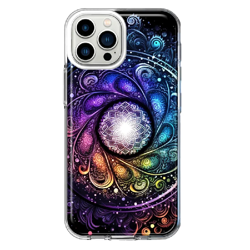 For Apple iPhone 11 Pro Max Mandala Geometry Abstract Galaxy Pattern Design Hybrid Protective Phone Case Cover