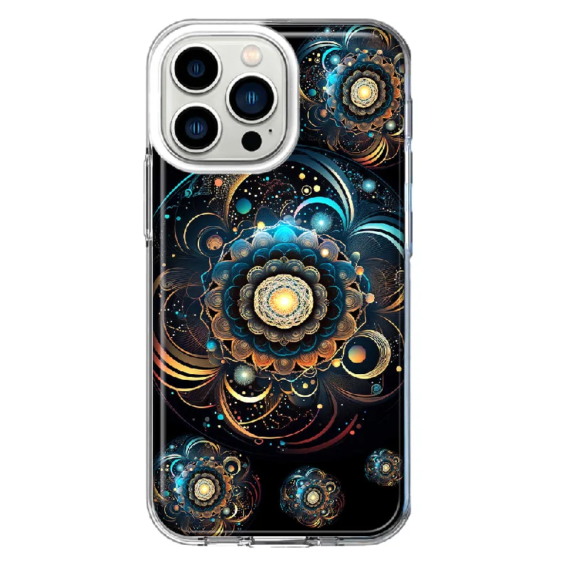 For Apple iPhone 13 Pro Mandala Geometry Abstract Multiverse Pattern Design Hybrid Protective Phone Case Cover