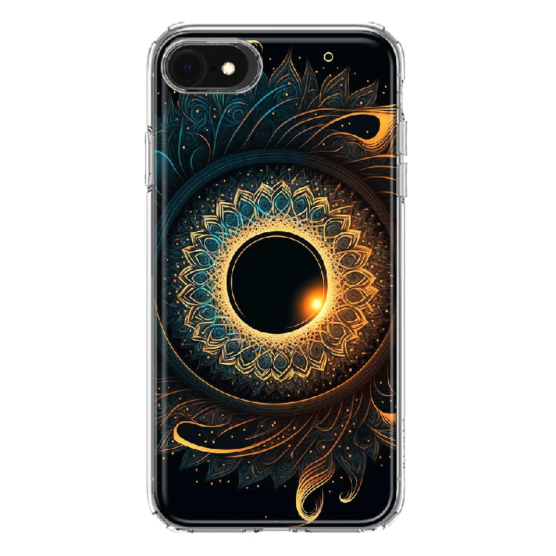 For Apple iPhone 6/7/8/SE 2020/SE 3 2022 Mandala Geometry Abstract Eclipse Pattern Design Hybrid Protective Phone Case Cover