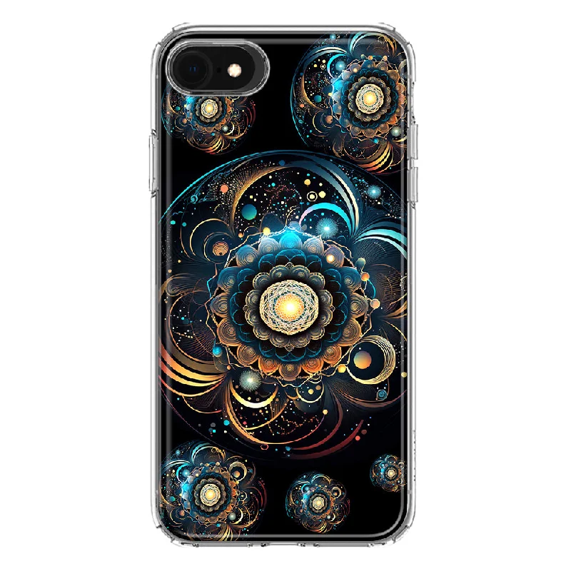 For Apple iPhone 6/7/8/SE 2020/SE 3 2022 Mandala Geometry Abstract Multiverse Pattern Design Hybrid Protective Phone Case Cover