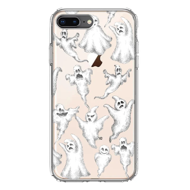 For Apple iPhone 7/8 Plus Cute Halloween Spooky Floating Ghosts Horror Scary Design Hybrid Protective Phone Case Cover