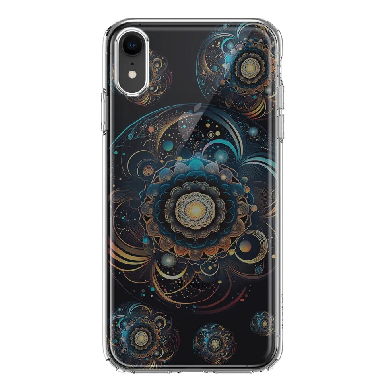 For Apple iPhone XR Mandala Geometry Abstract Multiverse Pattern Design Hybrid Protective Phone Case Cover