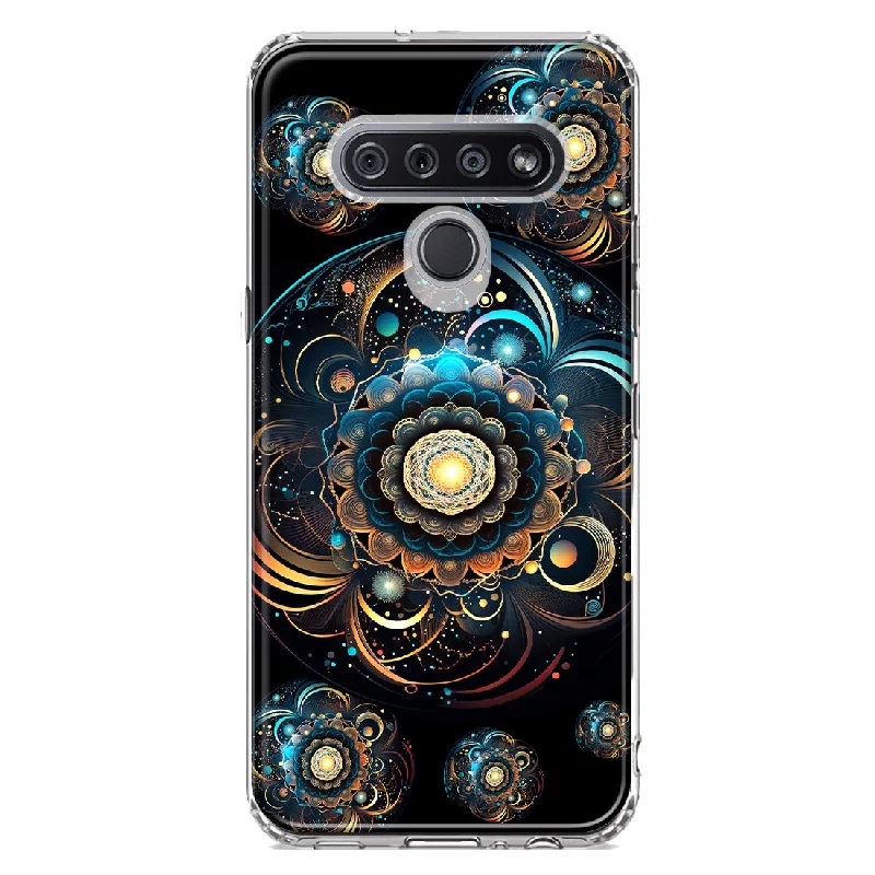 For LG K51 Mandala Geometry Abstract Multiverse Pattern Design Hybrid Protective Phone Case Cover