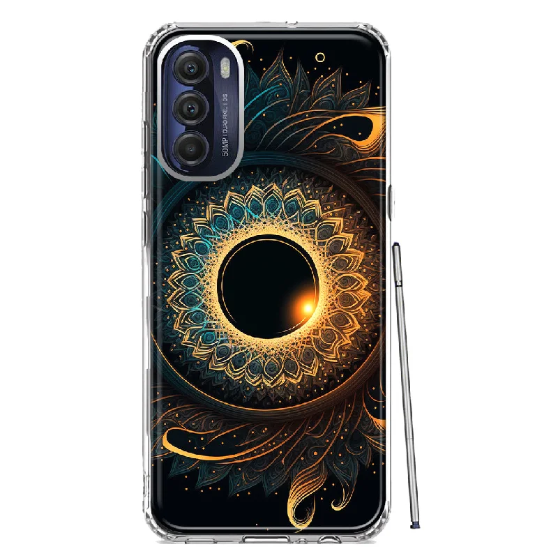 For Motorola Moto G Stylus 4G 2022 Mandala Geometry Abstract Eclipse Pattern Design Hybrid Protective Phone Case Cover