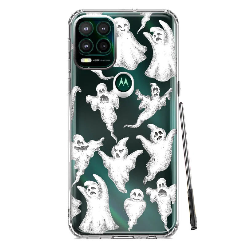 For Motorola Moto G Stylus 5G Cute Halloween Spooky Floating Ghosts Horror Scary Design Hybrid Protective Phone Case Cover