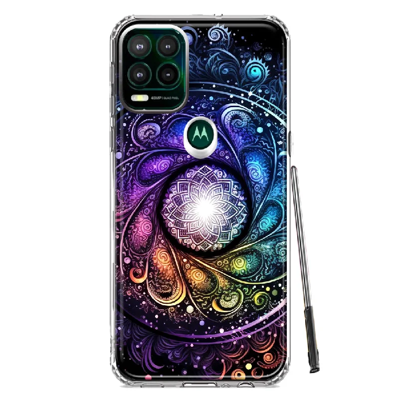 For Motorola Moto G Stylus 5G Mandala Geometry Abstract Galaxy Pattern Design Hybrid Protective Phone Case Cover