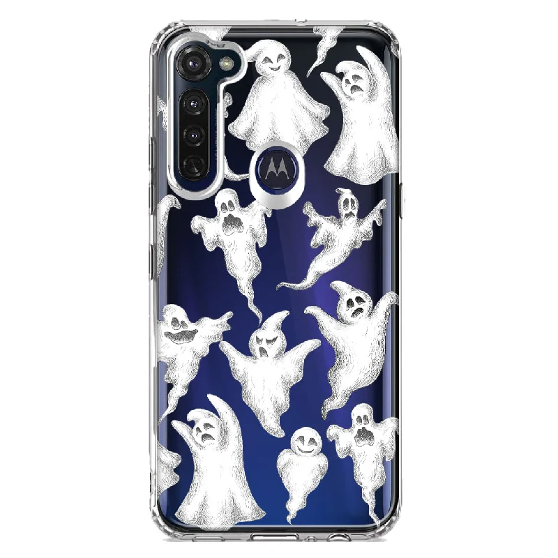 For Motorola Moto G Stylus Cute Halloween Spooky Floating Ghosts Horror Scary Design Hybrid Protective Phone Case Cover