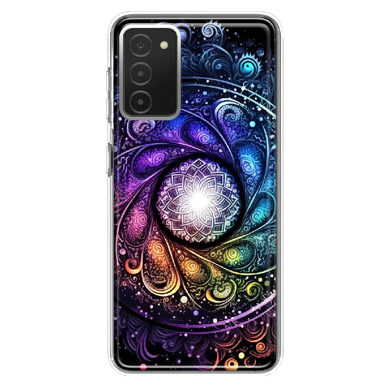 For Samsung Galaxy A03S Mandala Geometry Abstract Galaxy Pattern Design Hybrid Protective Phone Case Cover