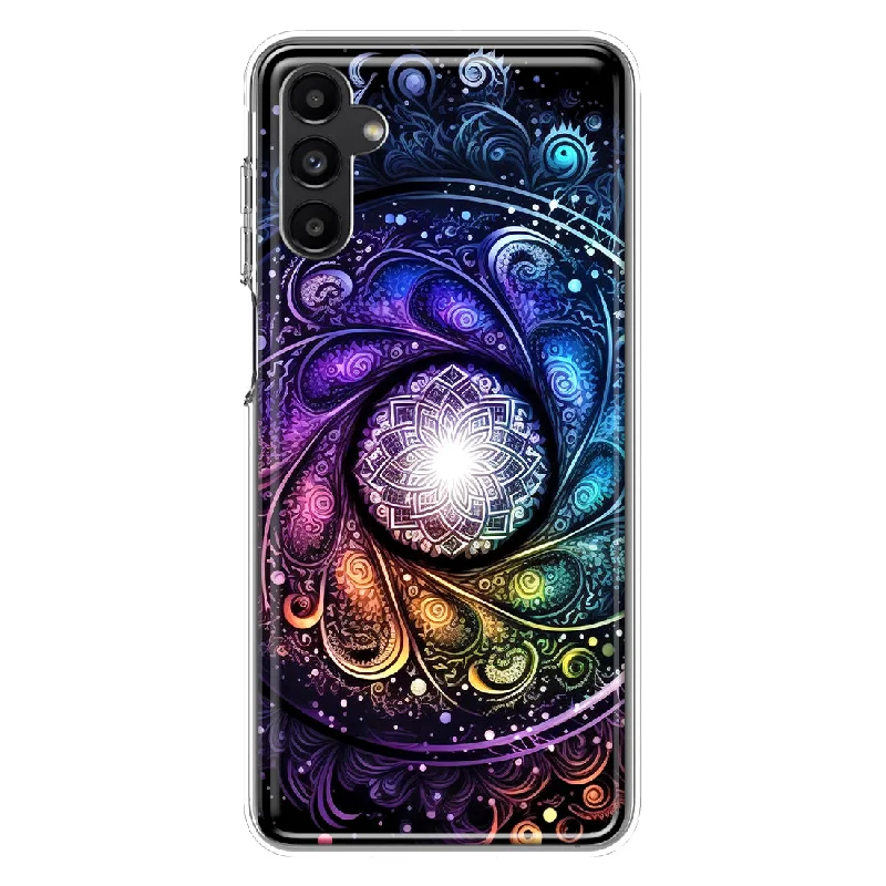 For Samsung Galaxy A13 Mandala Geometry Abstract Galaxy Pattern Design Hybrid Protective Phone Case Cover