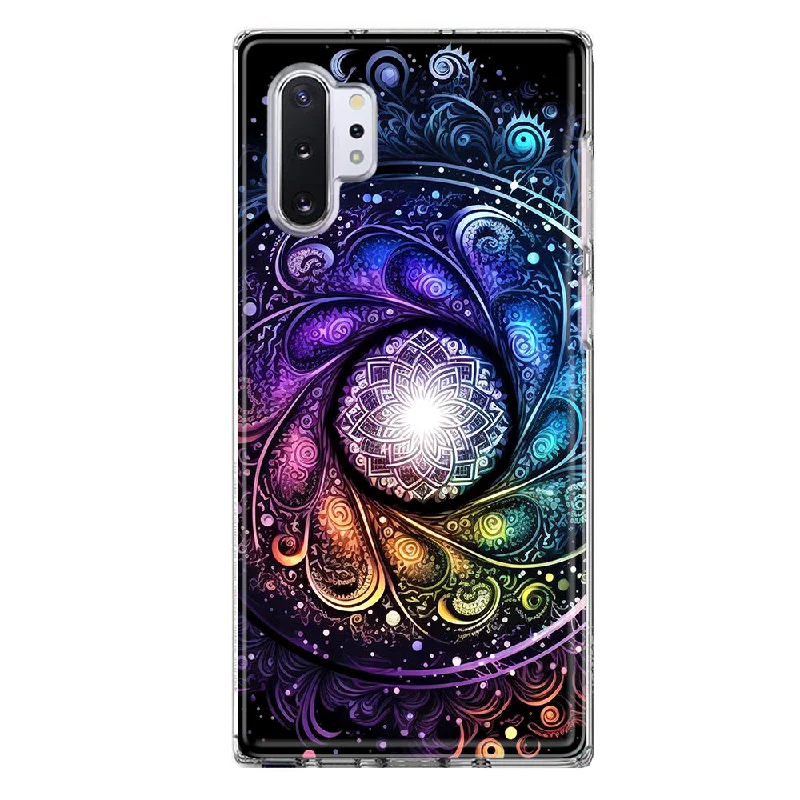 For Samsung Galaxy Note 10 Plus Mandala Geometry Abstract Galaxy Pattern Design Hybrid Protective Phone Case Cover