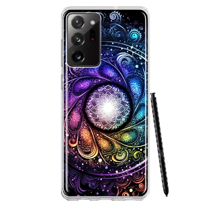 For Samsung Galaxy Note 20 Ultra Mandala Geometry Abstract Galaxy Pattern Design Hybrid Protective Phone Case Cover