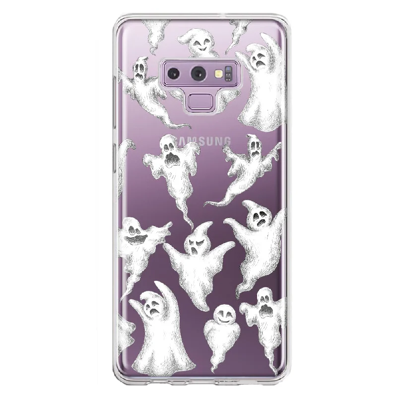 For Samsung Galaxy Note 9 Cute Halloween Spooky Floating Ghosts Horror Scary Design Hybrid Protective Phone Case Cover